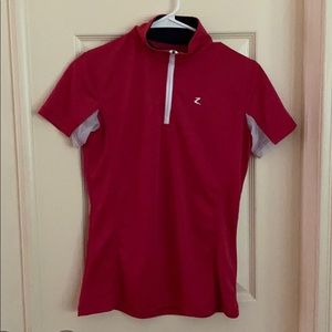 Horze brand short sleeve equestrian shirt.